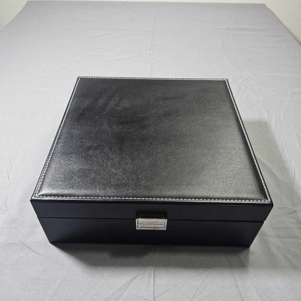 Afoxsos 2 Layer PU Leather Jewelry Box with Mirror 50 Compartment Organizer... - Picture 3 of 11